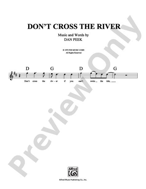 Dont Cross The River Lead Sheet America Digital Sheet Music Download