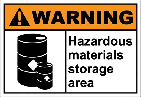 warnH058 - hazardous materials storage area - SafetyKore.com