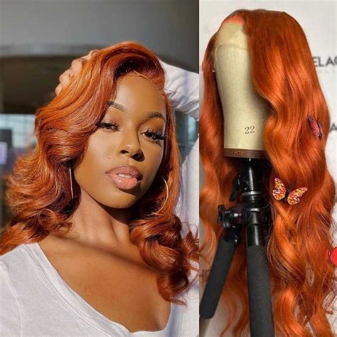 Ginger Color 13x4 Lace Front Wig Body Wave Transparent Frontal Wig