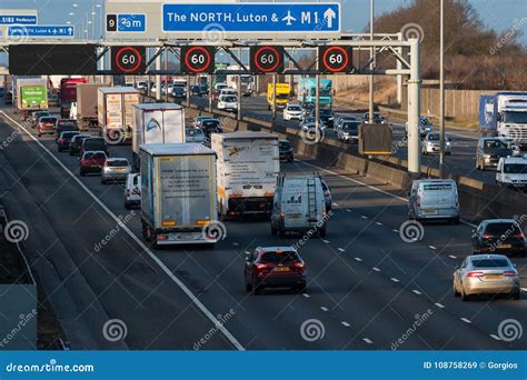 British Motorway M1 Traffic Editorial Stock Image Image Of Blur