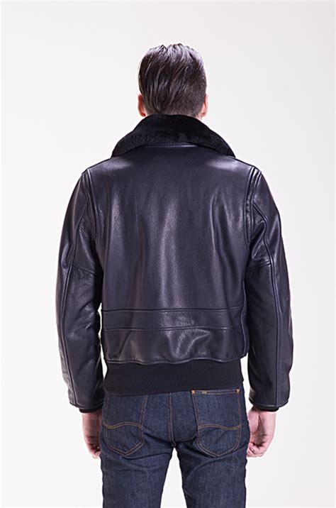 Naked Cowhide G 1 Leather Flight Jacket With Detachable Mouton Collar FLT6