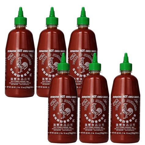 Sriracha Hot Chili Sauce 28oz Pack Of 6