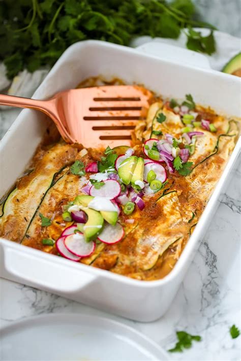 Low Carb Zucchini Chicken Enchilada Casserole Paleo Aip Whole30