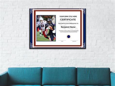 Editable Football Sports Certificate Template With Photo. - Etsy