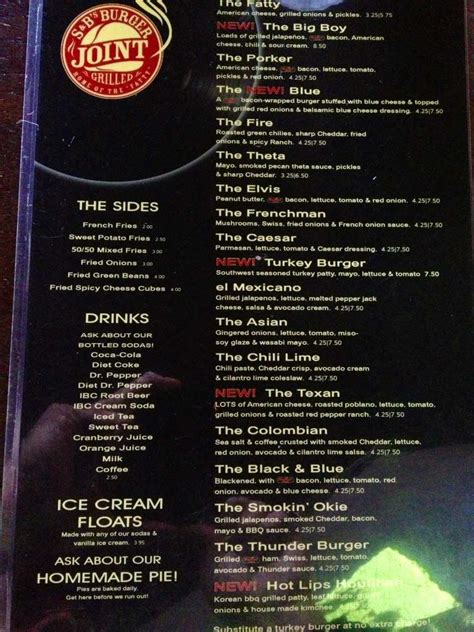 S & B's Burger Joint Menu - Urbanspoon/Zomato