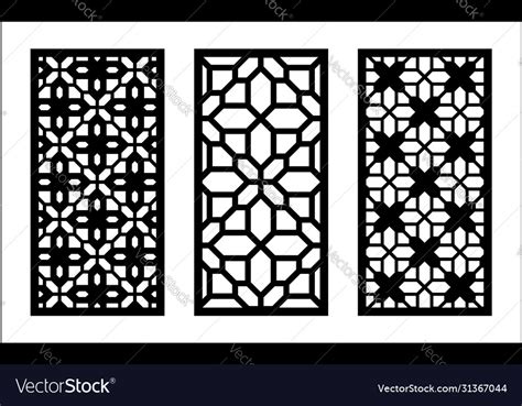 Laser Pattern Set Decorative Panels Royalty Free Vector