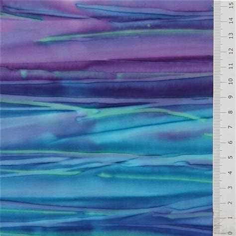 Turquoise Purple Robert Kaufman Batik Stripe Fabric Modes U