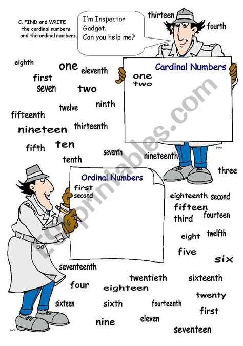 Ordinal And Cardinal Numbers Esl Worksheet By Maggie 35