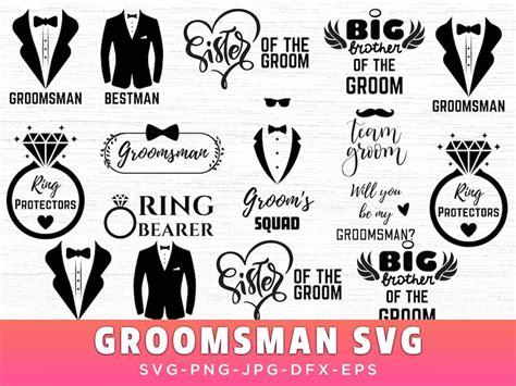 Groomsmen Svg Bundle Groomsmen Svg Groomsman Svg Best Man Svg Bachelor Party Svg Bridesmaid