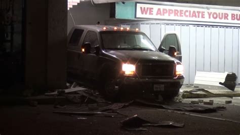 Four Men Flee After Crashing Truck Into Corner Store In Attempt To Steal Atm