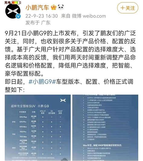 小鹏g9慌了？上市一天就调整了配置命名和售价？搜狐汽车搜狐网