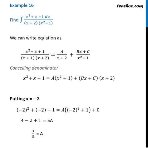 Example 16 Find Integral X2 X 1 Dx X 2 X2 1