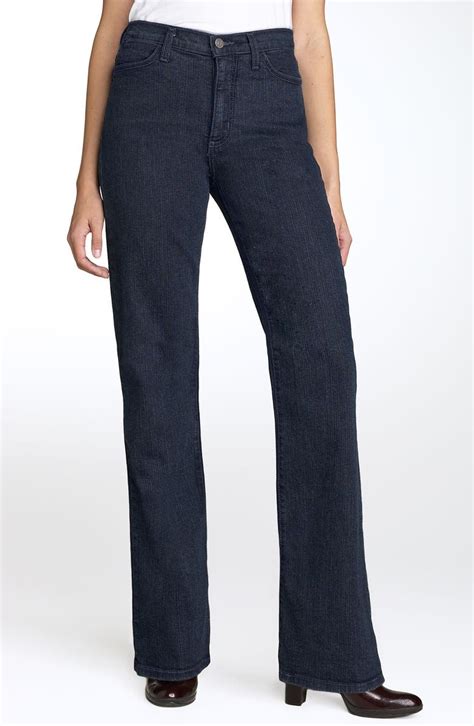 Nydj Marilyn Stretch Straight Leg Jeans Blue Black Regular