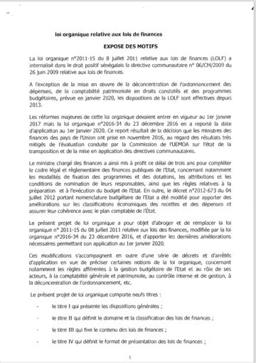 Loi Organique Relative Aux Lois De Finances Minist Re Des Finances Et