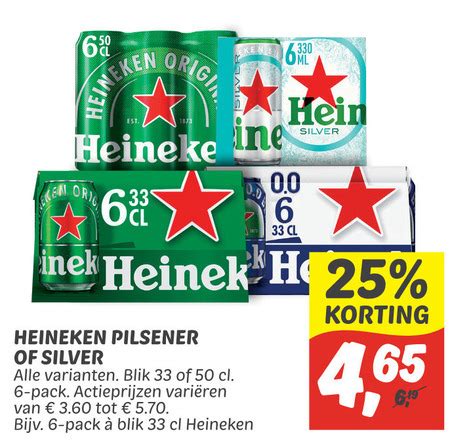 Heineken Silver Blikje Bier Folder Aanbieding Bij Dekamarkt Details