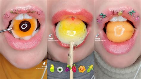 Asmr Oddly Satisfying🤤 Food Emoji🍭🍬🍰 Challenge Mukbang Youtube