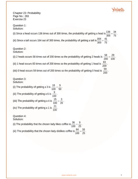 Icse Class 10 Probability Solutions