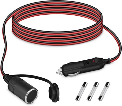 Uraqt Car Cigarette Lighter Extension Cord Awg Ft M Cigarette