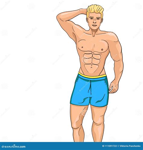 Sex Symbol Del Hombre En La Playa Objeto Del Vector En Un Fondo Blanco Ilustraci N Del Vector