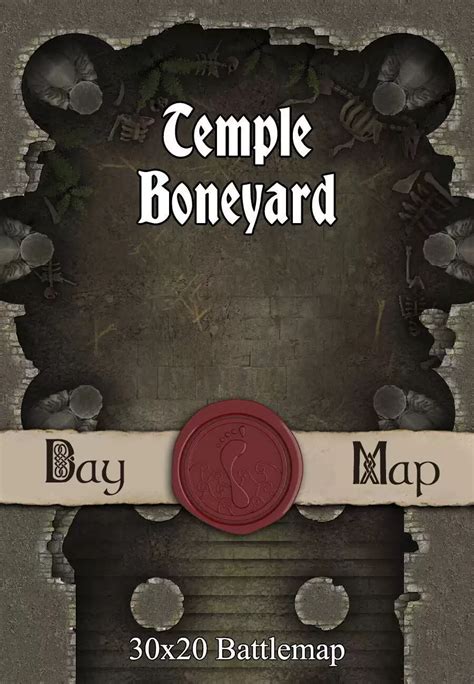 30x20 Battlemap Temple Boneyard Seafoot Games Ruins Temples