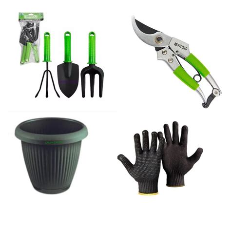 Kit Ferramentas Para Jardinagem Jardim Tesoura De Poda Pazinha Garfo