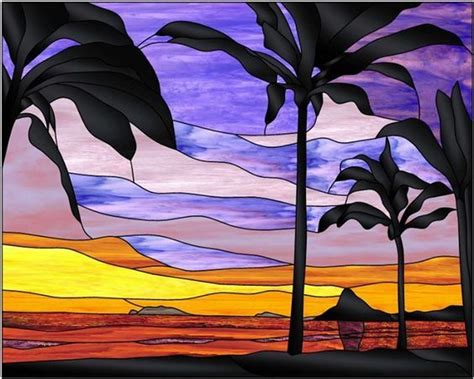 Yes A Stained Glass Sunset On The Beach Notice How The Sky Is In Yellow Orange And Purple