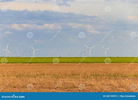 Wind Turbines In Field Renewable Energy Stock Image Image Of Generate Farmland 242725991