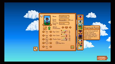 Stardew Valley Creation Screen By Toddtorpor On Deviantart