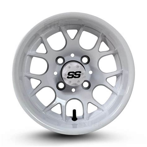 Alpha Gloss White Aluminum Golf Cart Wheels X Et