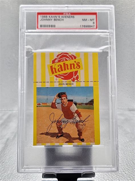 Kahns Wieners Johnny Bench Psa Ebay