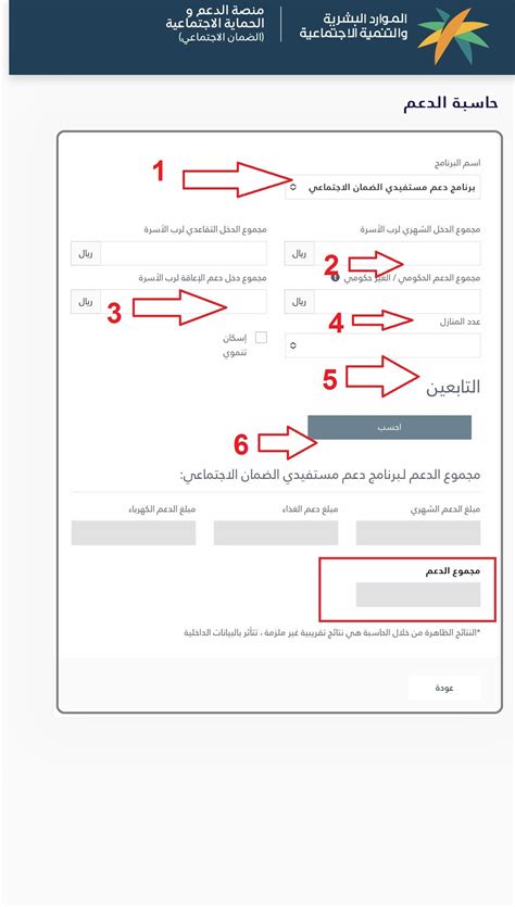 رابط حاسبة الضمان الاجتماعي المطور 1445 والاستعلام عن الأهلية Sbishrsd