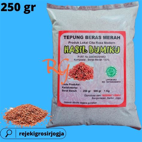 Jual Tepung Beras Merah Organik Kemasan 250 GRAM Tepung MPASI Beras