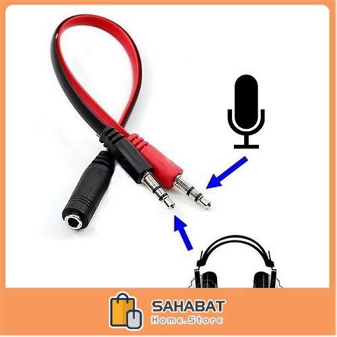 Jual Kabel Jack Audio 3 5mm Female Ke Dual 3 5mm Male HiFi Mic Hear