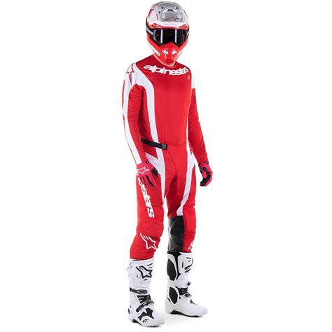 Maillot Moto Alpinestars Techstar Arch Cross Enduro Rouge Blanc Vente