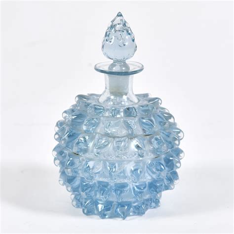 Italian 1950s Barovier E Toso Blue Murano Glass Perfume Valerie Wade