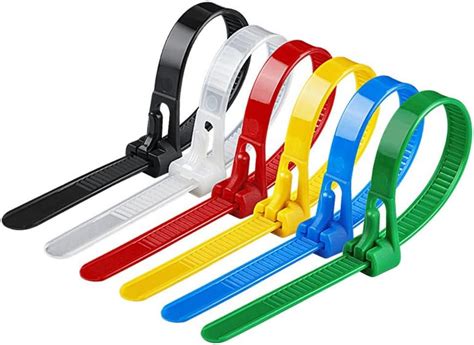 Pcs Releasable Nylon Cable Zip Ties Reusable Adjustable Nylon