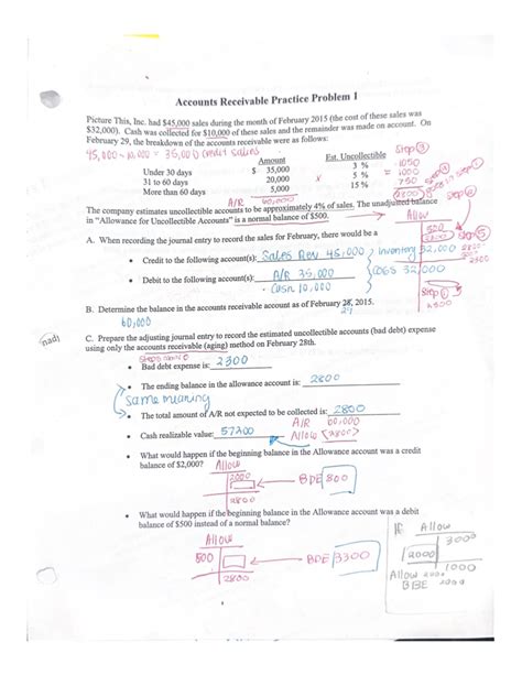 Accounts Receivable Practice Problem 1 ACCT 30253 Studocu