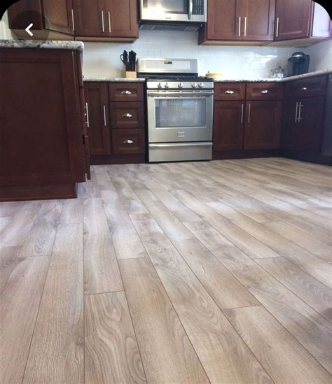 Light Laminate Flooring Cherry Cabinets Kitchen Cherry Wood Kitchens Grey Flooring