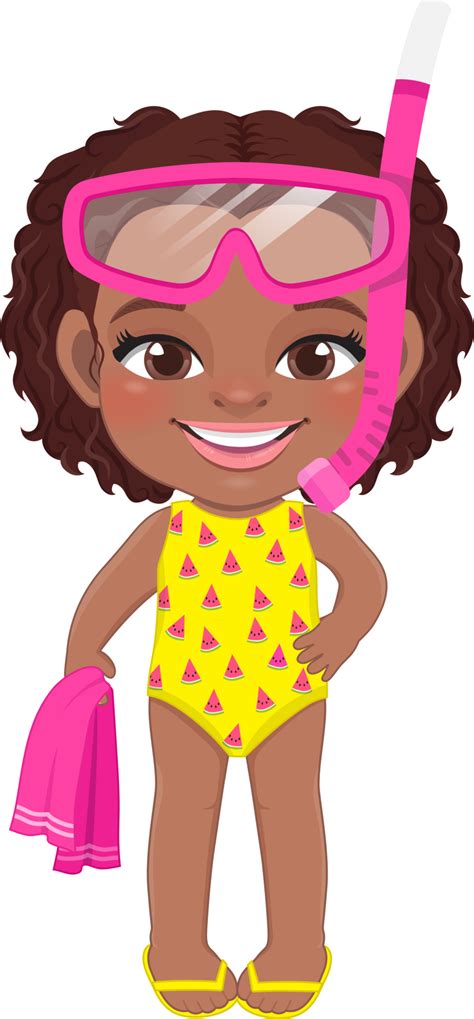 Beach Black Girl In Summer Holiday American African Kid Holding Towel