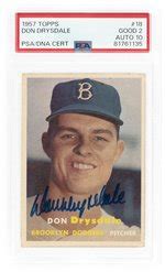 Hake S 1957 TOPPS 18 DON DRYSDALE HOF ROOKIE CARD PSA DNA 2 GOOD