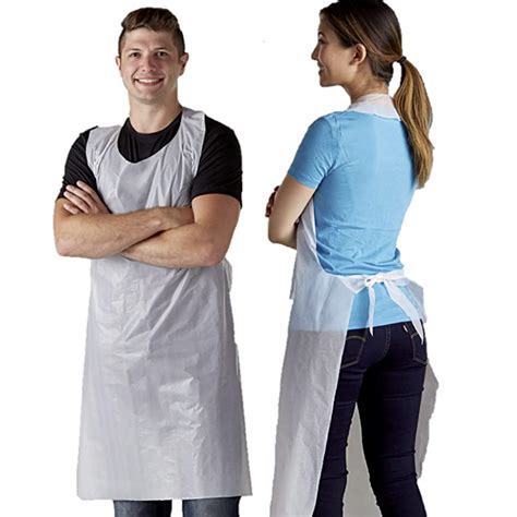 Buy CUQOO 100 X Ultra Strong Disposable Aprons White Polythene