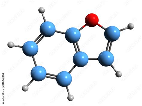 3D image of Benzofuran skeletal formula - molecular chemical structure ...