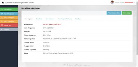 Aplikasi Surat Perjalanan Dinas Responsive Dengan PHP Dan MySQL