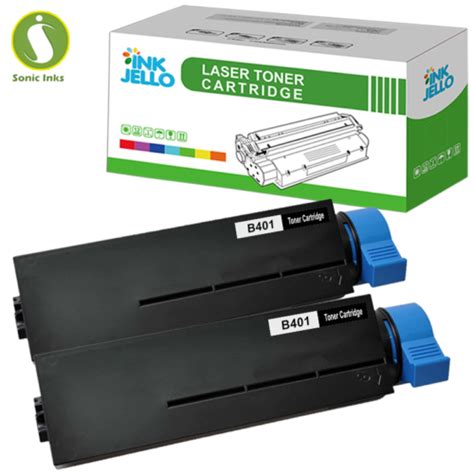 2 Black Toner Cartridge For OKI B401 B401d B401dn MB441 MB441dn MB451