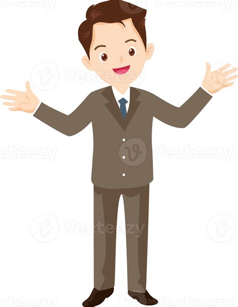 Smart Business Man Standing Character 41318115 Png