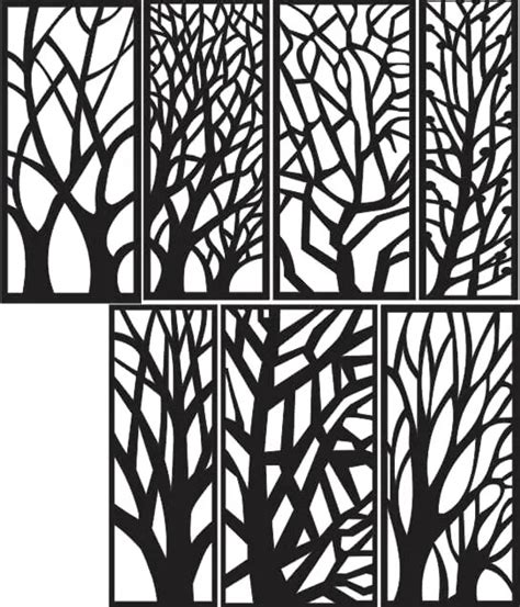 Tree Silhouette Vector For CNC DXF Vectors File Vectors File