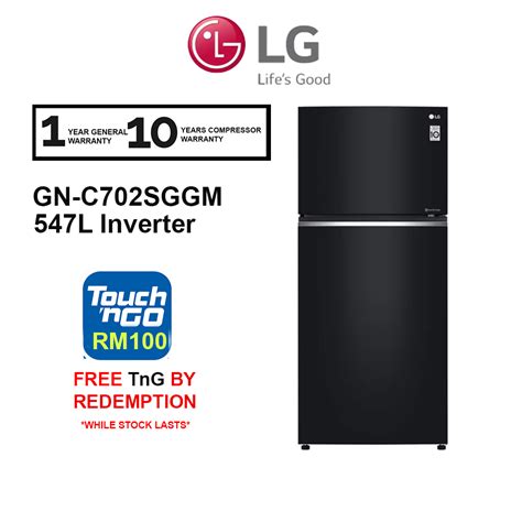 Lg 547l Top Freezer Gn C702sggm Fridge In Black Glass Finish Gnc702sggm Inverter Refrigerator