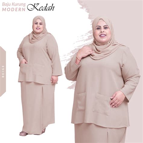 Plus Size Baju Kurung Kedah By Aisha Boutiques Shopee Malaysia