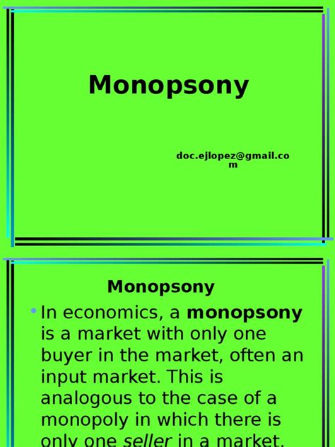 Monopsony Lesson 6 | Monopoly | Factors Of Production