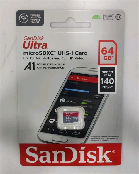 SanDisk 64GB Ultra Micro SDXC Memory Card Model Name Number SDSQUAB